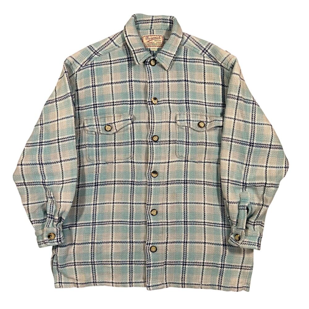 Vintage Baronet Guyup Terrycloth Casual Button Down Shirt Flannel Medium